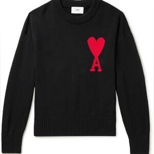 Ami Paris De Coeur Logo Alexandre Mattiussi Cotton Wool Sweater Heart Size L